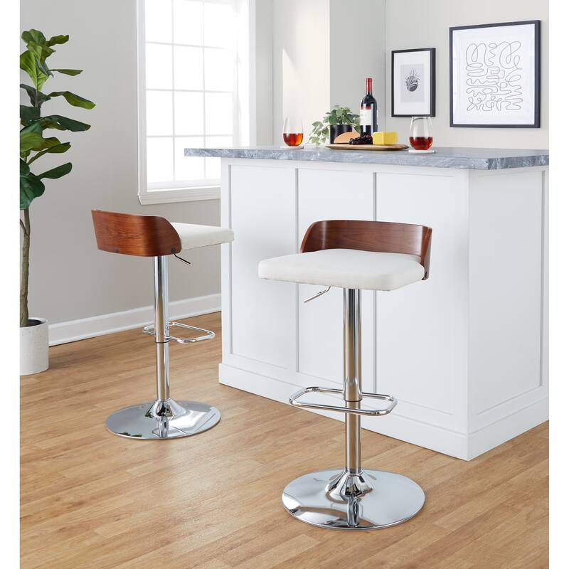 Carson Carrington Marstrand Adjustable Bar Stool with Rounded Rectangle Footrest (Set of 2)