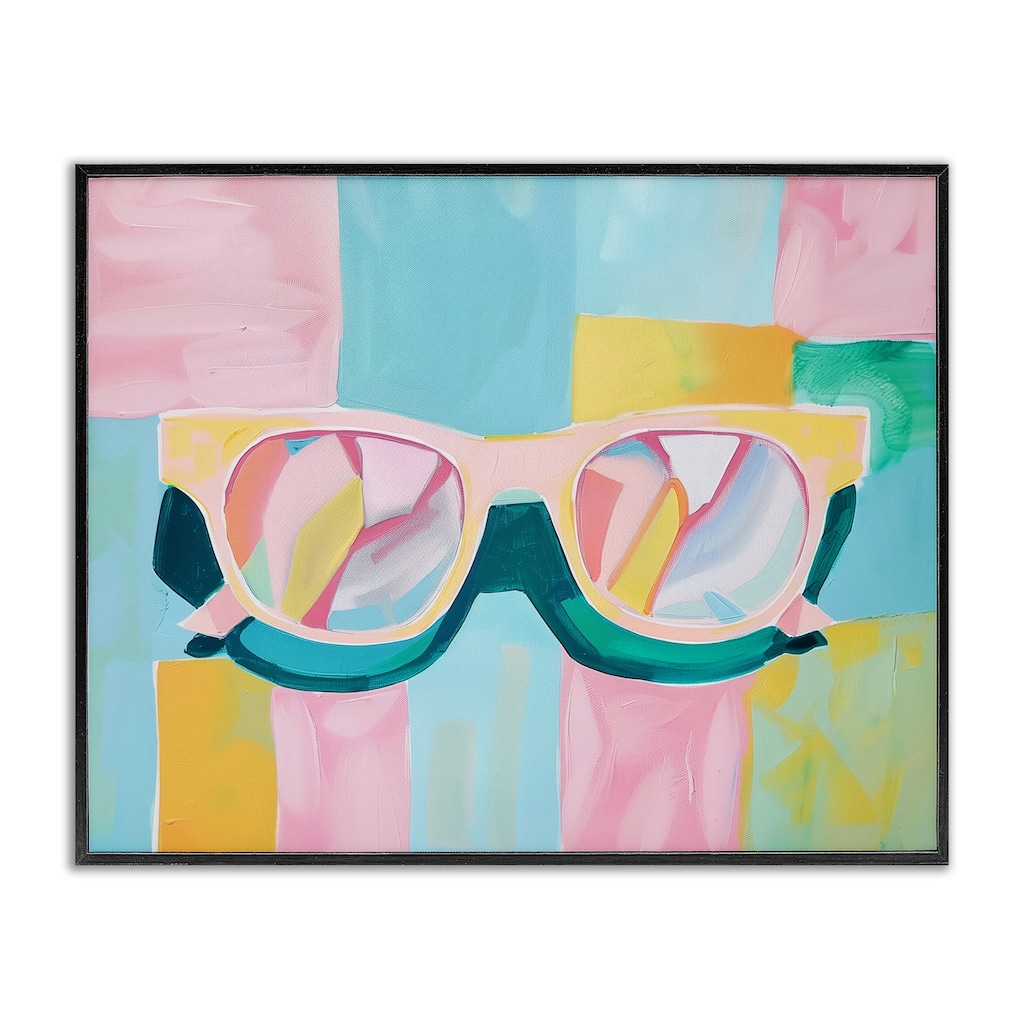 Stupell Blocked Pastels & Sunglasses Framed Giclee Art Design By Arlington Prints