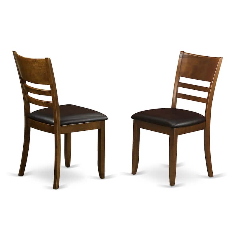 Modern Dining Chairs - Set of 2 - Wood Seat - Espresso Finish - Kitchen Accent Chairs