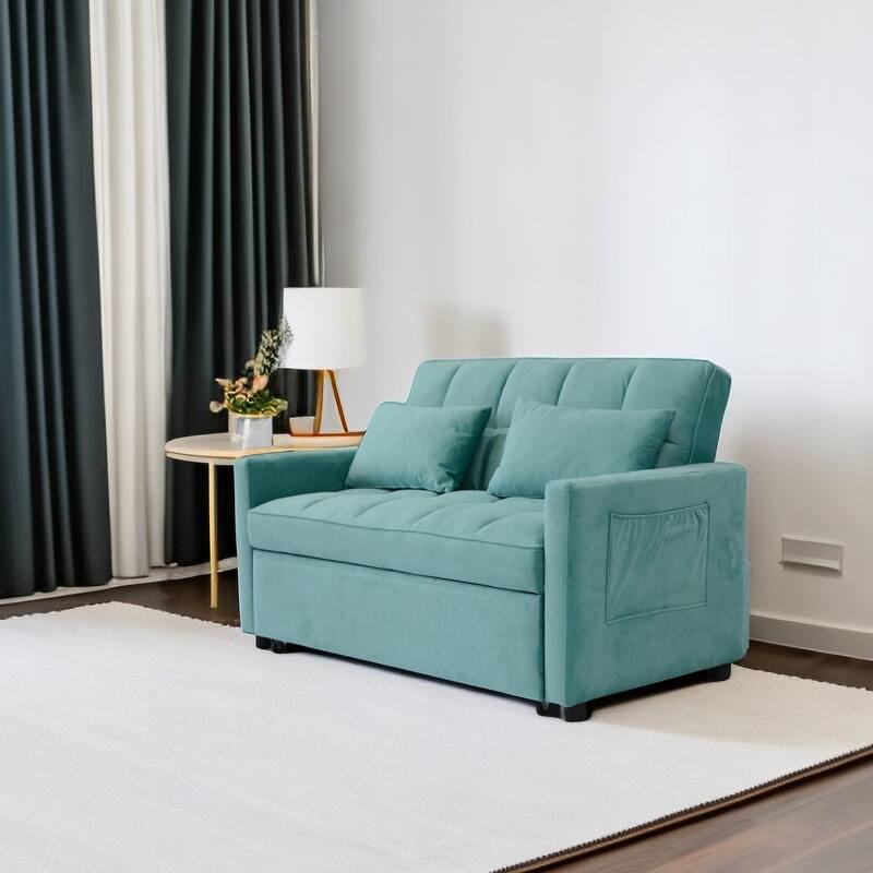 Velvet Double Pull Out Sofa Bed
