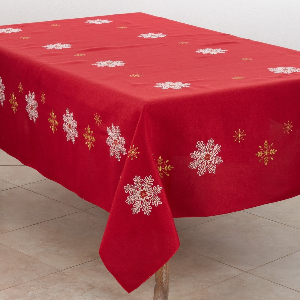 Elegant Tablecloth With Snowflake Design