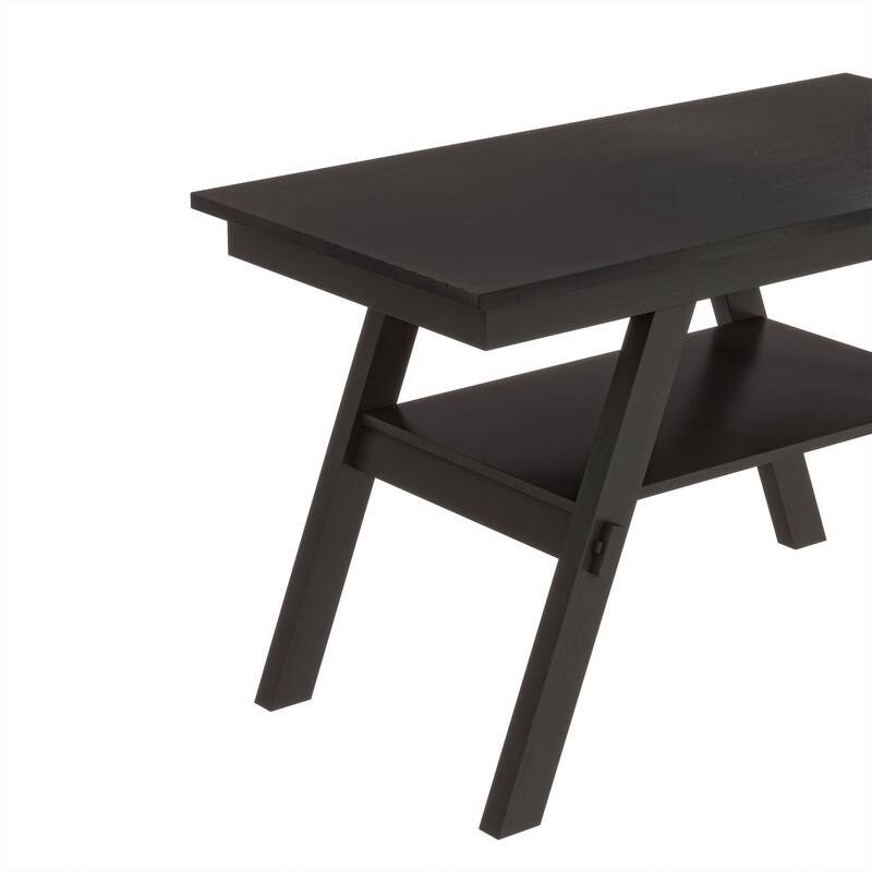 Espresso Rustic 6-Piece Counter Height Wooden Dining Table Set with 4 Chairs