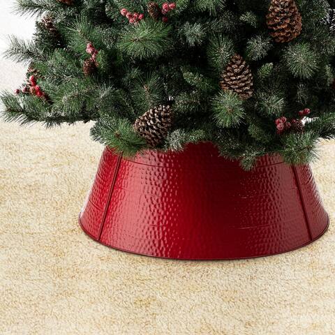 Glitzhome 26"D/22"D Hammered Metal Tree Collar