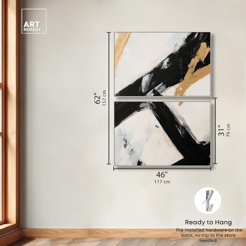 Weight of Black I Canvas Set of 2 by Art Remedy