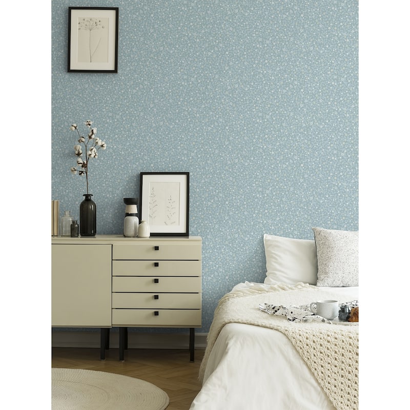 A-Street Prints Hummelvik Blue Daisy Trail Wallpaper
