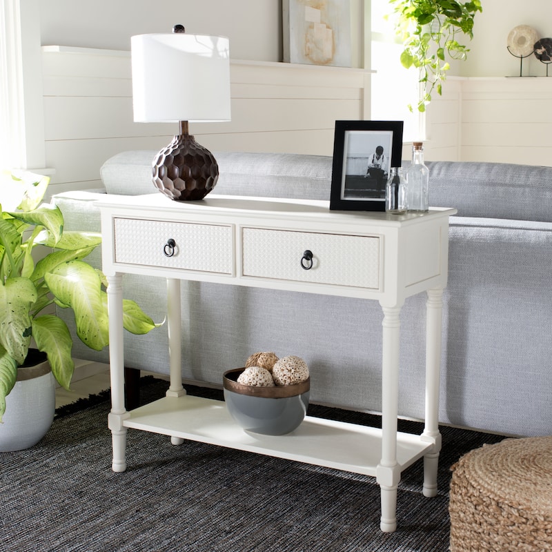 SAFAVIEH Albertha 2-Drawer Console Table - 35.5" W x 13" L x 29.5" H - 36"Wx13"Dx30"H