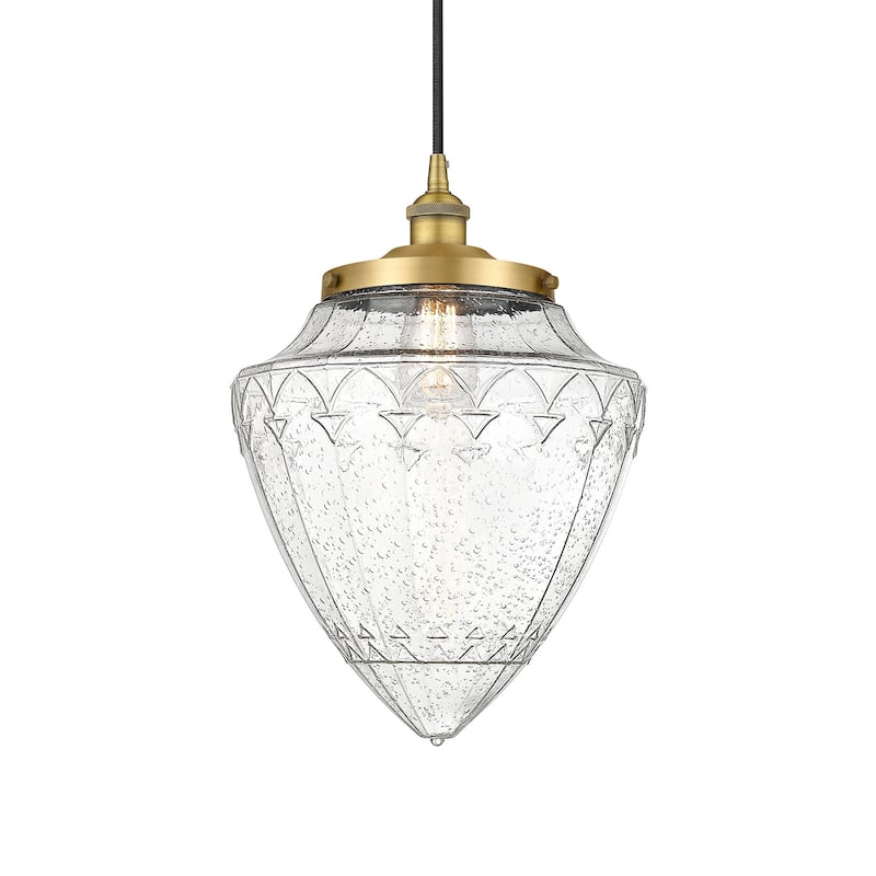Innovations Lighting 616-1PH-17-12 Bullet Pendant Bullet 12" Wide - Brushed Brass / Seedy