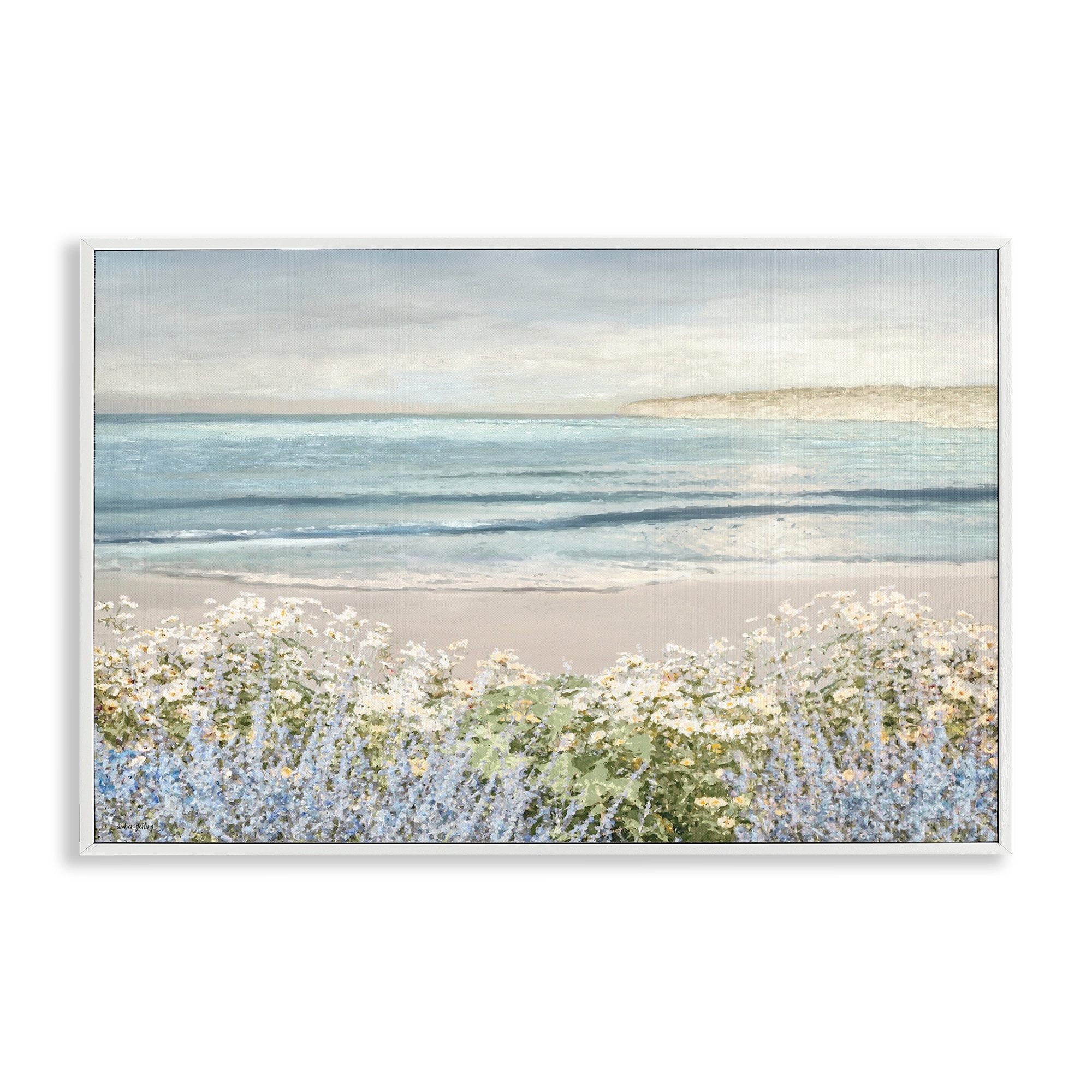 Stupell Sand And Blooms Beach Framed Giclee Art Design By Amber Sterling