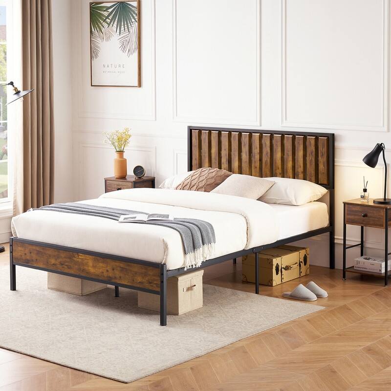 Vertical iron wood bed