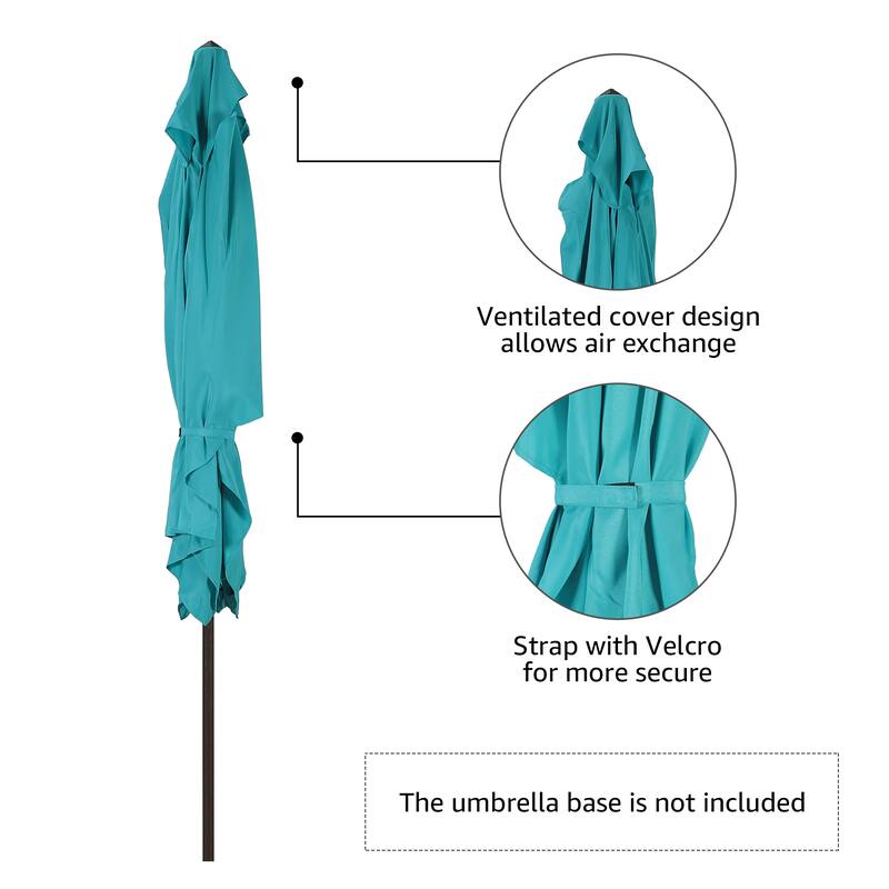 10' x 6.5' Patio Rectangular Market Umbrella with Crank and Tilt
