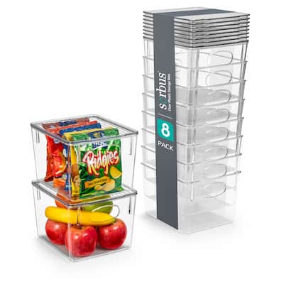 Sorbus Medium Storage Clear Containers with Lids Toy Bins and Organizers, Medium - 8 Pk