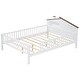 preview thumbnail 5 of 16, Full Size Wood Platform Bed with House-shaped Headboard, LED Light, and Built-in Storage, White
