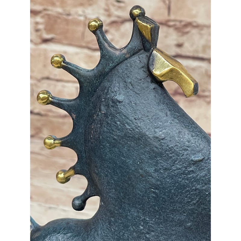 Signed Original Miguel Lopez Tang Horse Abstract Modern Bronze Sculpture Statue