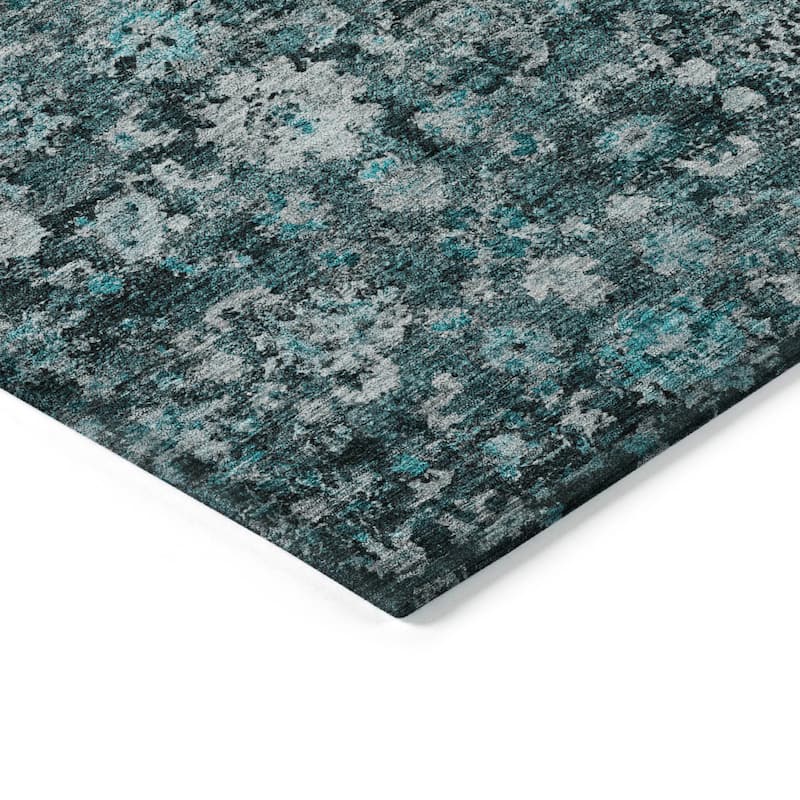 Machine Washable Indoor/ Outdoor Chantille Traditional Vintage Floral Rug