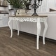preview thumbnail 11 of 20, White Wood Intricately Carved Scroll Console Table with Brown Wood Top