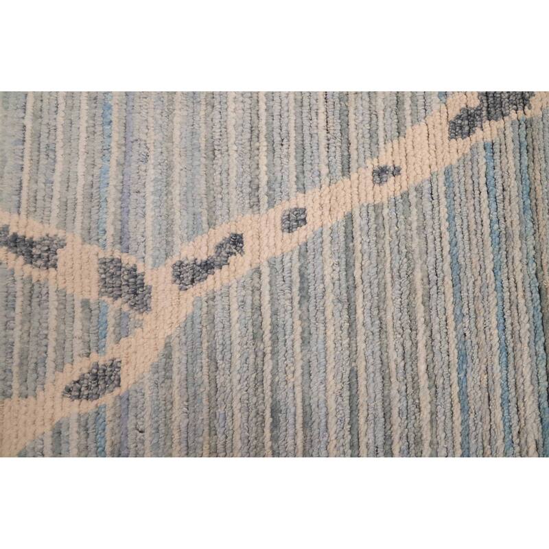 ECARPETGALLERY Hand-knotted Pak Finest Marrakesh Light Blue Wool Rug - 9'4 x 12'1