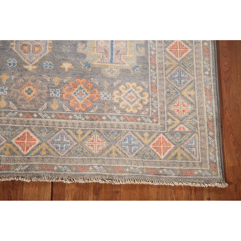 Kazak Oriental Area Rug Handmade Wool Carpet - 4'0"x 5'10"