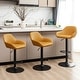 preview thumbnail 39 of 51, Glitzhome Set of 3 Mid-Century Modern Adjustable Swivel Bar Stools - Set of 3 Mustard Yellow