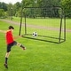 preview thumbnail 4 of 16, 2-in-1 Kids Soccer Rebounder and Soccer Goal with Adjustable Height-White Black