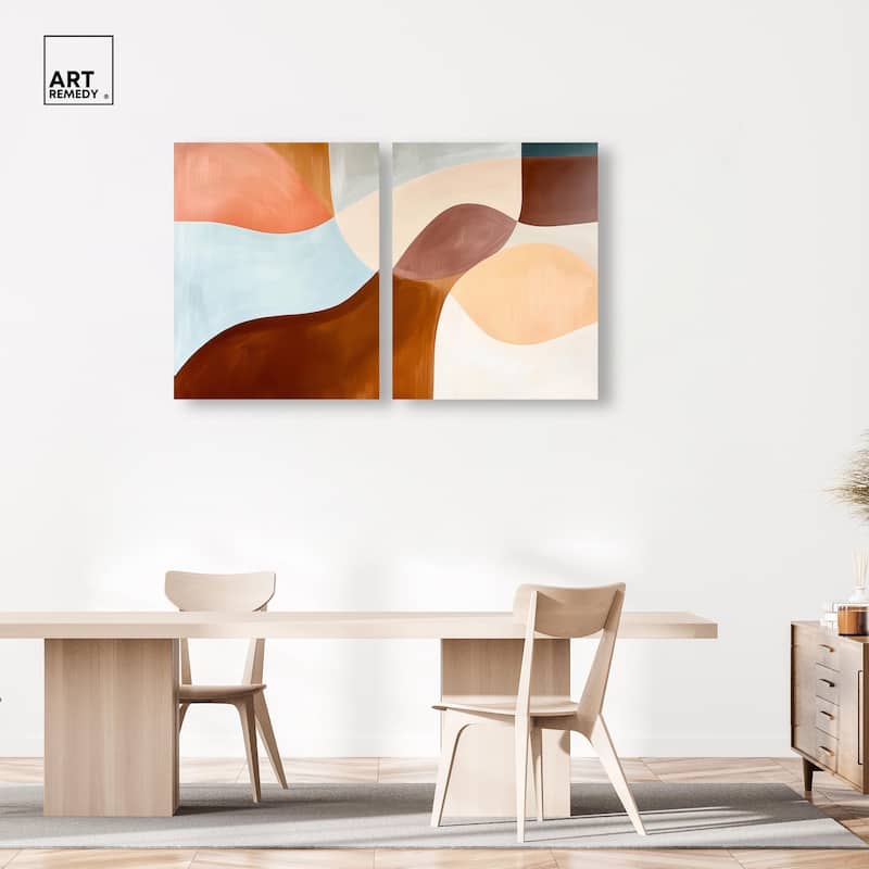 Shapes Revisited II Canvas Set of 2 by Art Remedy, Gallery Wrapped