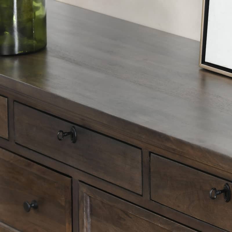 Classic Home Adelaide Nine-Drawer Mango Wood Dresser in Cocoa Brown