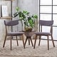preview thumbnail 143 of 170, Chazz Mid-Century Modern Upholstered Rubberwood Dining Chairs (Set of 2/4) by Christopher Knight Home 2-Piece - Dark Grey + Natural Walnut