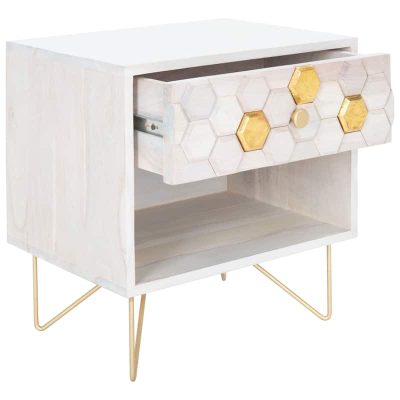 SAFAVIEH Alia 1-Drawer 1-Shelf Nightstand Table