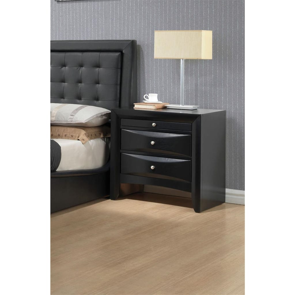 Single-Drawer Wooden Nightstand with Compact Design for Minimalist Bedroom Storage