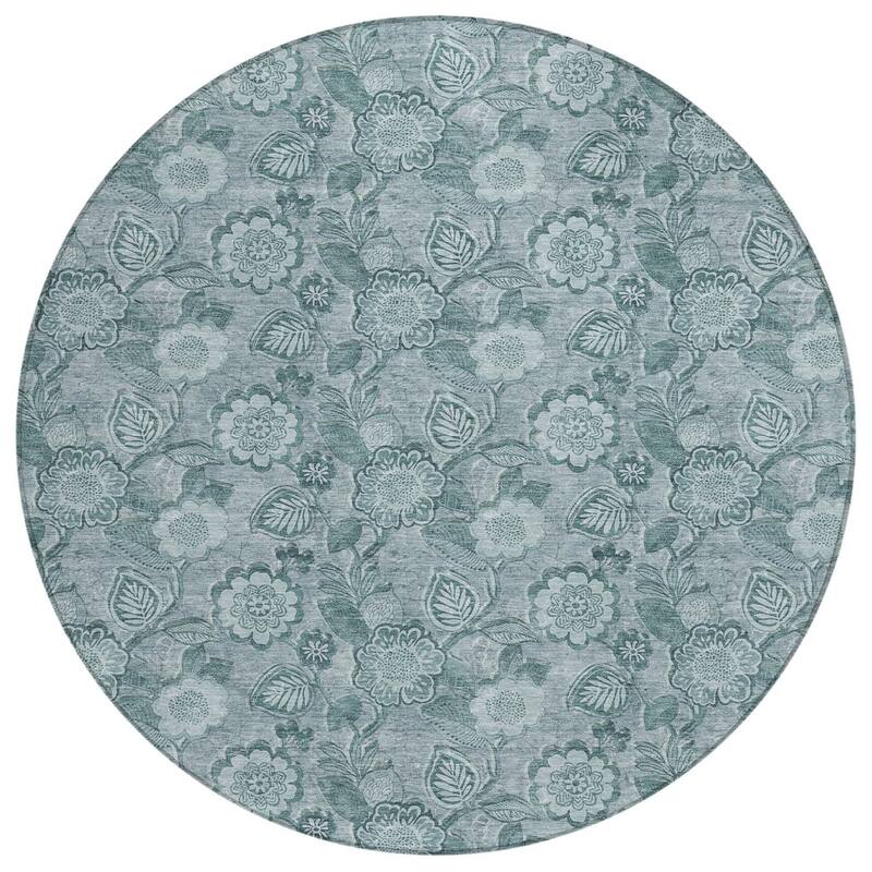 HomeRoots Floral Transitional Rectangle Outdoor Rug