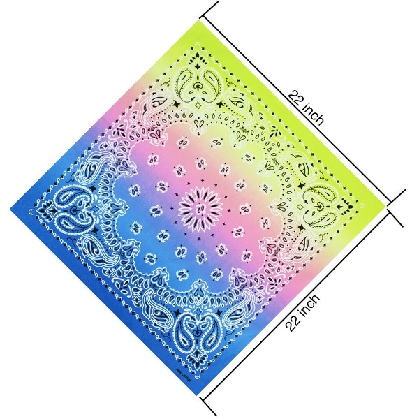 Paisley Bandana Cotton Multicolor Head Face Mask Wrap Scarf 6-12 Pack