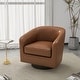 preview thumbnail 136 of 143, Modern 360°Swivel Accent Chairs Barrel Armchairs Regular: 27.75"W x 26.75"D x 26.25"H - PU Leather-Brown-Regular
