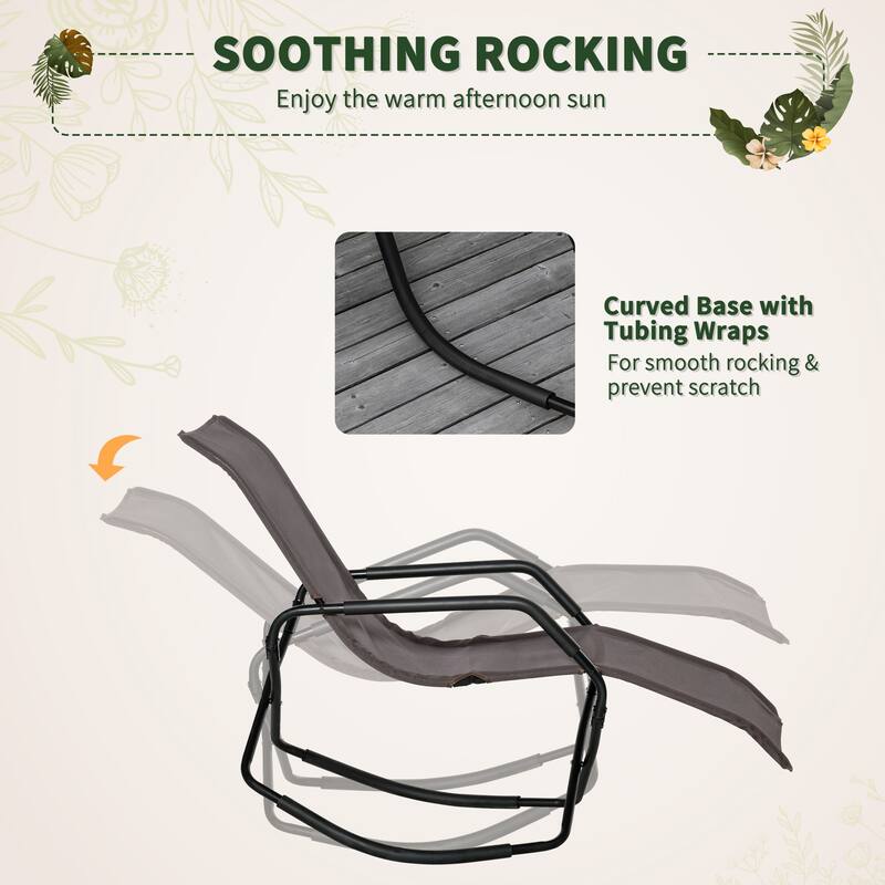 Patio Foldable Portable Rocking Sun Lounger,Chaise Lounge Rocker