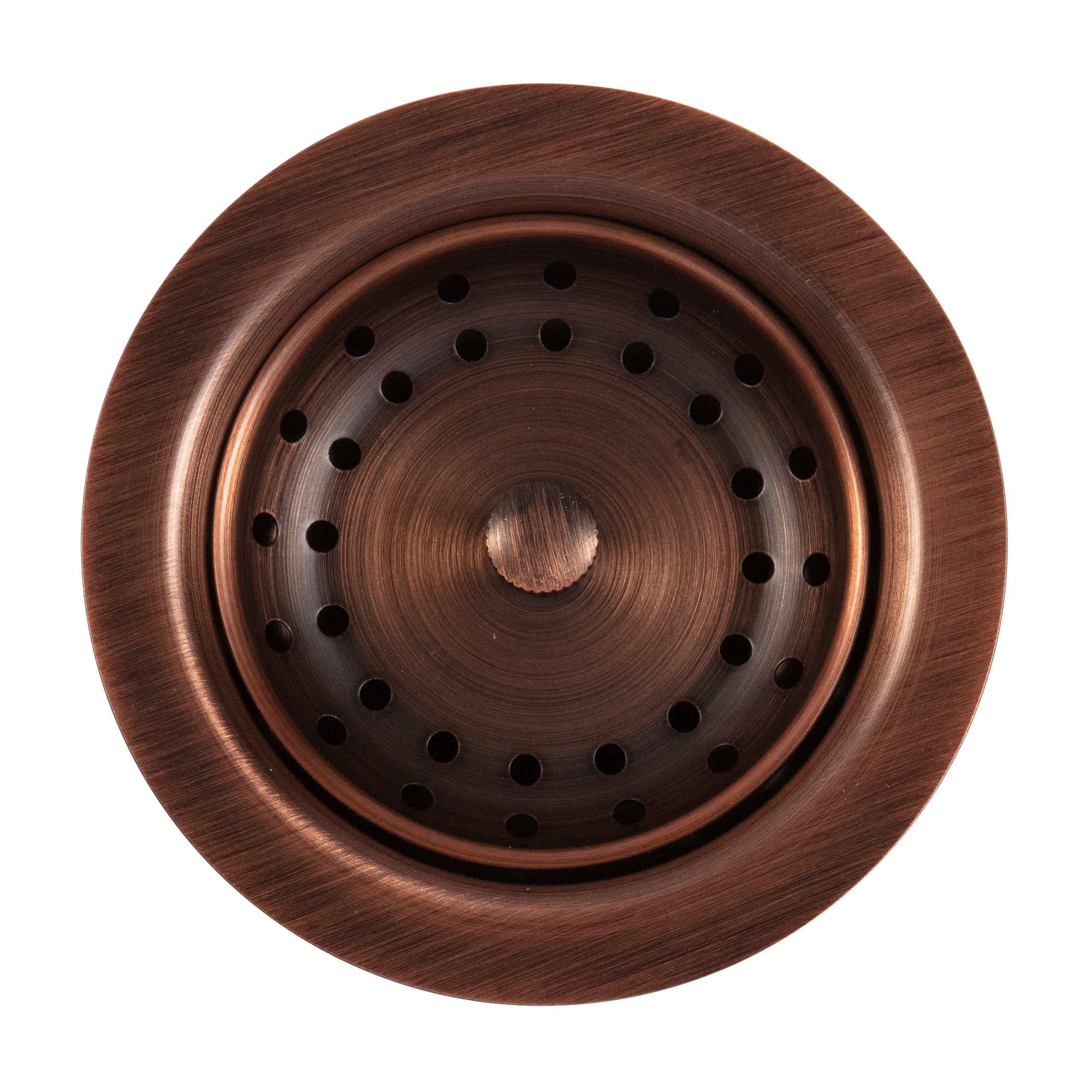 SinkSense Antique Copper Kitchen Sink Basket Strainer Drain with Post Style Basket