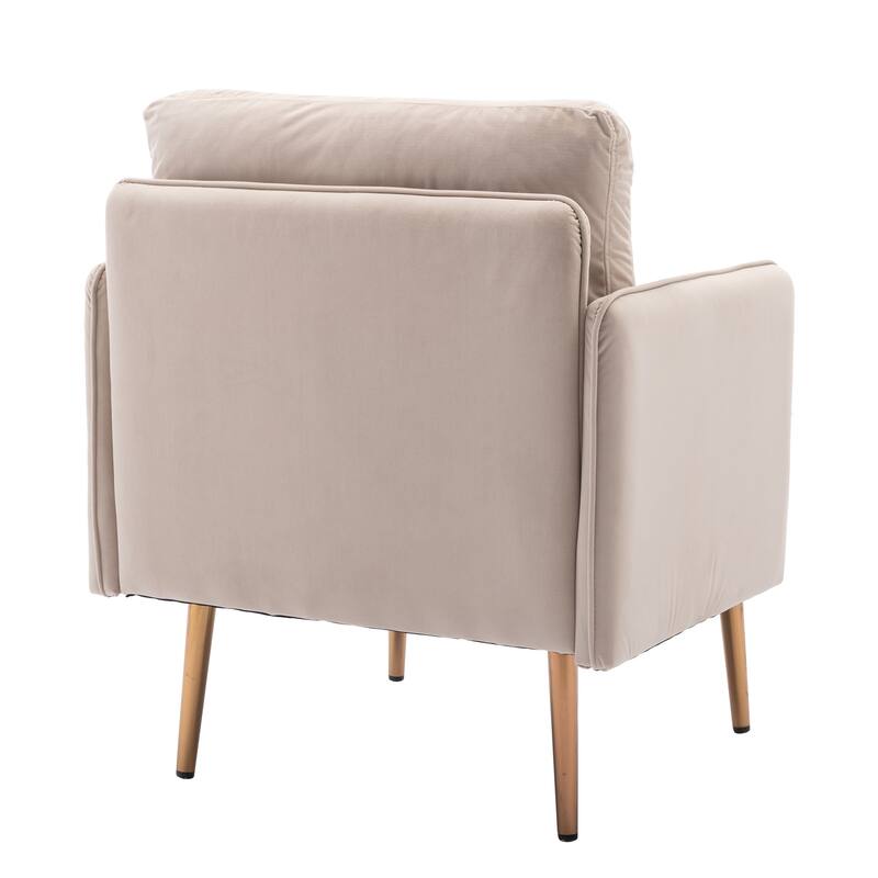 Velvet Upholstered Tufted Accent Chair With Rose Golden feet
