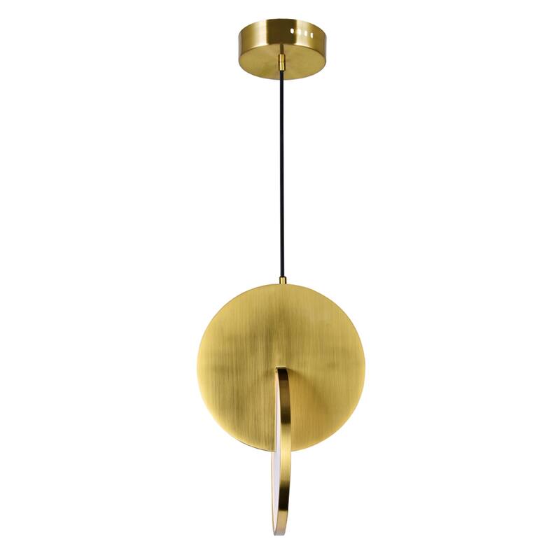 Tranche LED Mini Pendant With Brushed Brass Finish - Brushed Brass