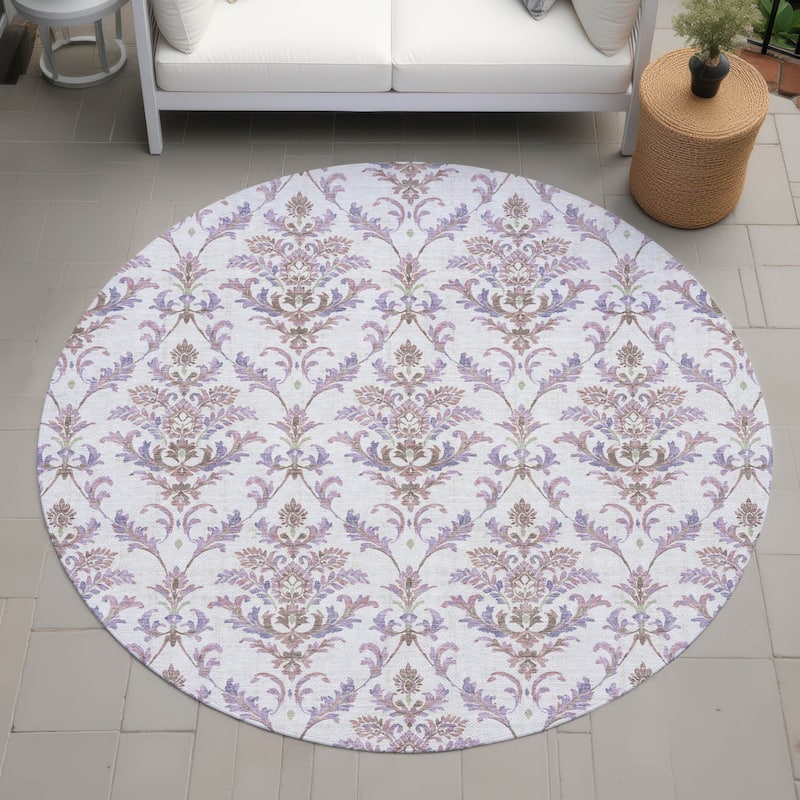 Machine Washable Indoor/ Outdoor Traditional Marrakesh Chantille Rug - Lavender - 8' x 8'