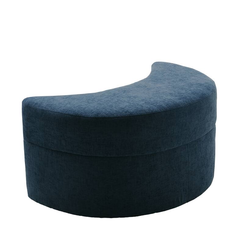 Oversized Upholstered Swivel Barrel Chairs with Storage Ottoman