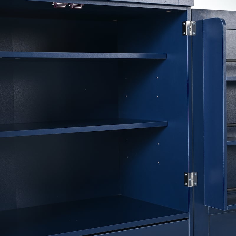 77" Tall Modern Shaker Kitchen Pantry with Wine Rack, Freestanding Storage Cabinet with Drawers & Door Shelves