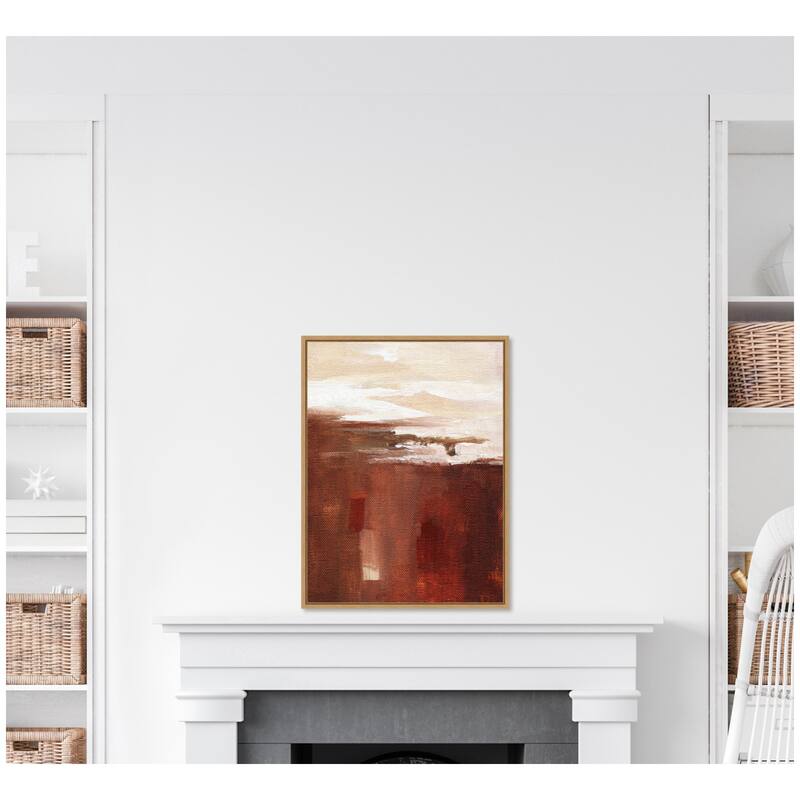 Kate and Laurel Sylvie Earthen Abstract Framed Canvas by Nikita Jariwala