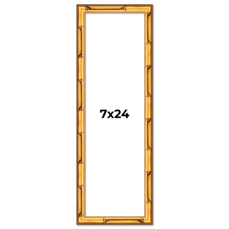 7x24 Frame Gold Bamboo Picture Frame Modern Photo Frame Includes UV Acrylic Shatter Guard Front Acid Free Foam Backing Board