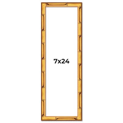 7x24 Frame Gold Bamboo Picture Frame Modern Photo Frame Includes UV Acrylic Shatter Guard Front Acid Free Foam Backing Board