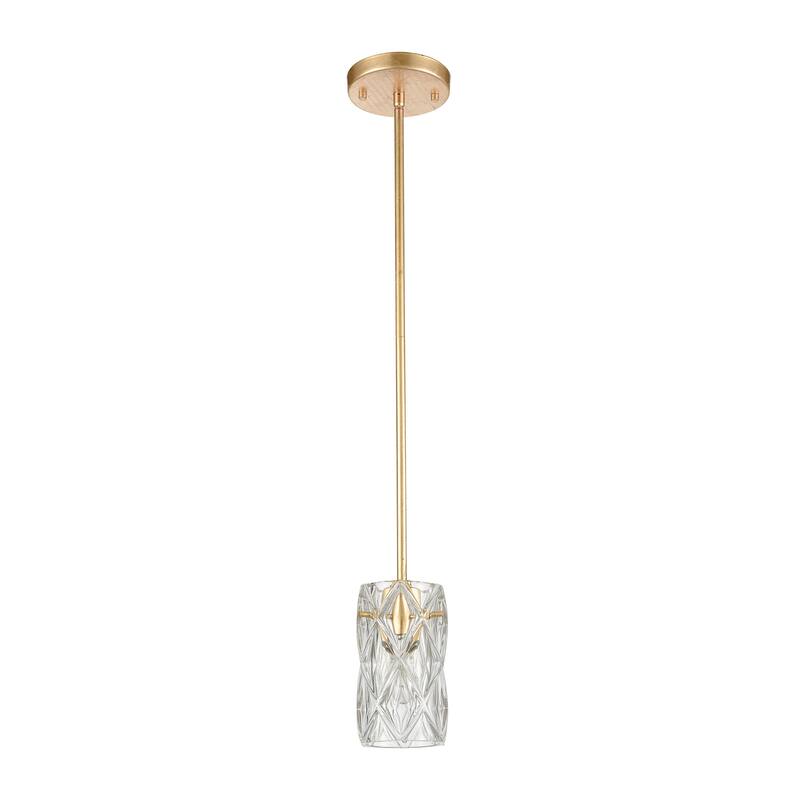 Elk Home Jenning Parisian Gold Leaf With Crystal Glass 1 Light Pendant