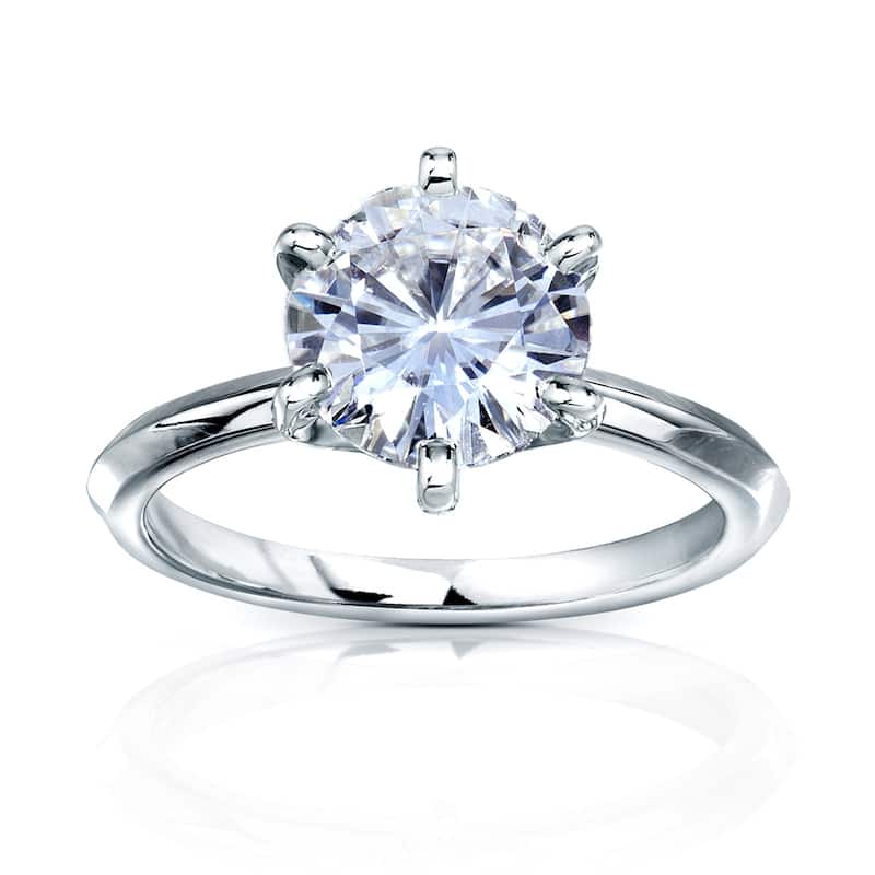 Kobelli 3 Carat Lab Grown Diamond Certified 14k Solid Gold Solitaire 6-Prong Engagement Ring (EF/VS)