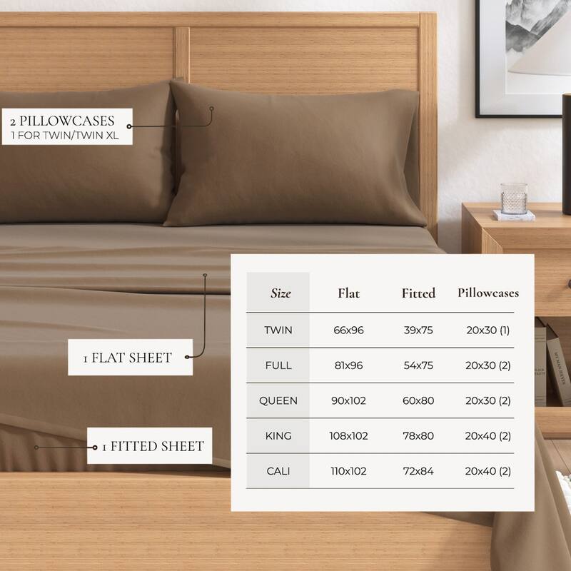 Linery & Co. Turkish Cotton Double-Brushed Solid Color Flannel Bed Sheet Set