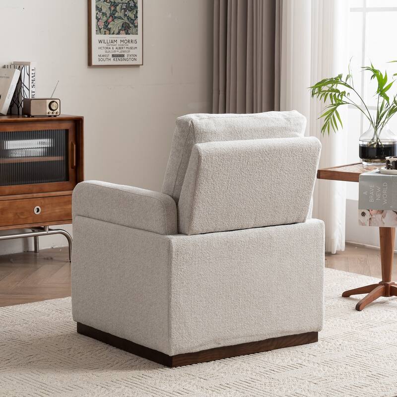 Modern Boucle Fabric Upholstered Accent Arm Chair for Living Room