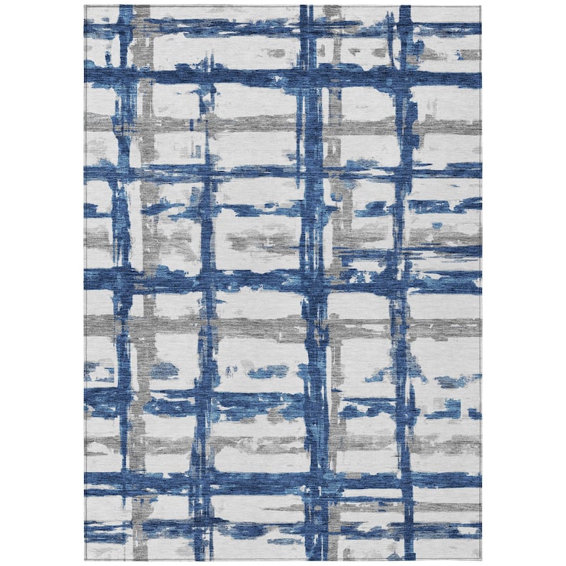 Machine Washable Indoor/ Outdoor Chantille Contemporary Abstract Rug