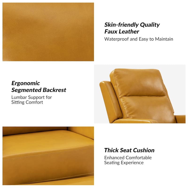 Esteban Modern Faux Leather Manual Rocking Swivel Recliner with Wingback