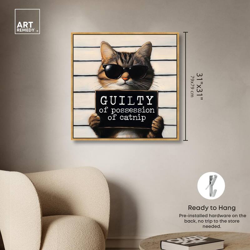 Guilty of Catnip Canvas by Art Remedy