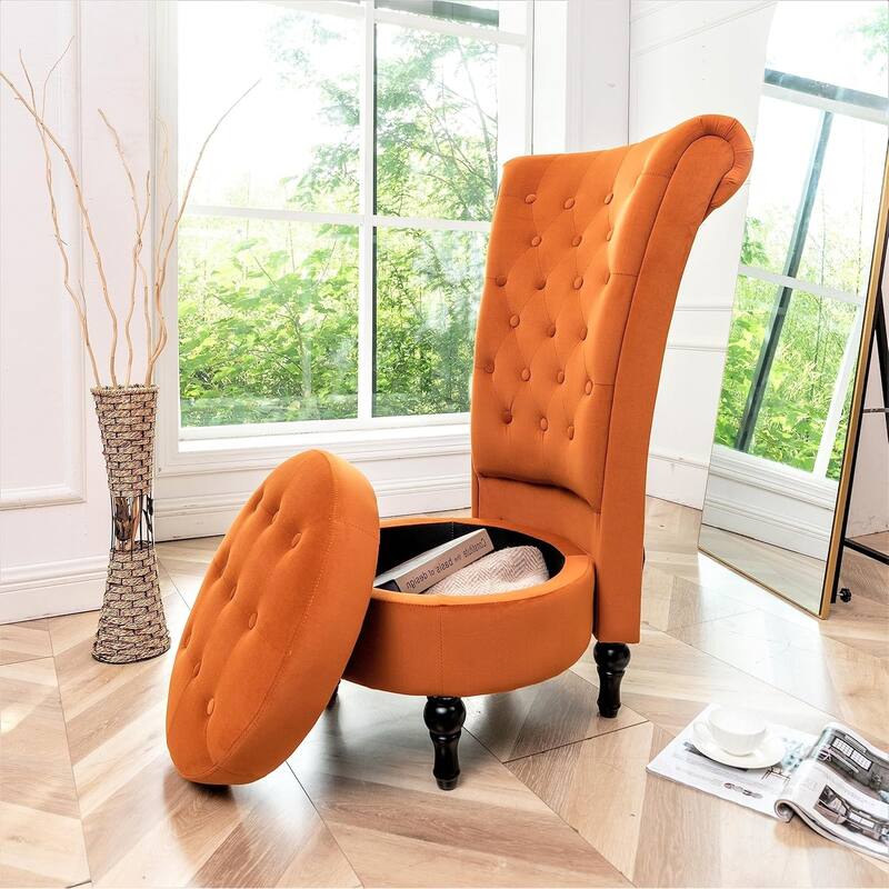 Gosser 20" Wide Velvet High Back Vanity Chair