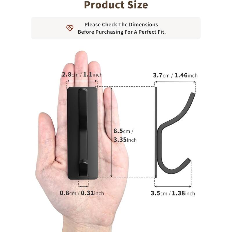 4-pack curved double hooks, multi-purpose hangers for coats, towels and bathrobes, suitable for bathroom and bedroom